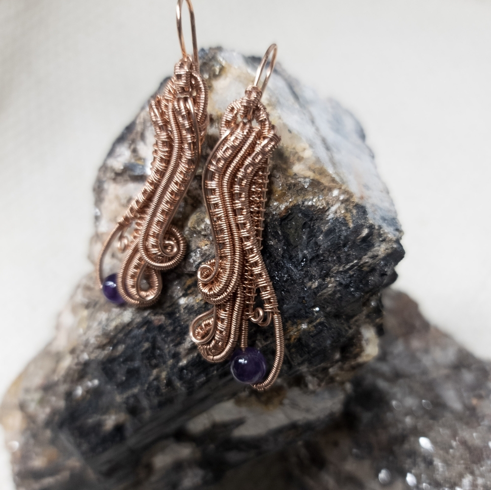 Amethyst Earrings by Ulara Moon